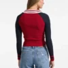 Raglan-trui met V-hals