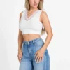 Raquel naadloze crop top met kanten rand