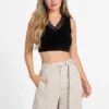 Raquel naadloze crop top met kanten rand