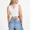 Raquel naadloze crop top met kanten rand