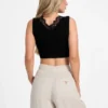 Raquel naadloze crop top met kanten rand
