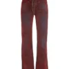 Rechte denim broek met vetersluiting Rechte denim broek met vetersluiting