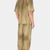 Relaxed broek van suède met drukknopen Relaxed broek van suède met drukknopen