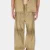 Relaxed broek van suède met drukknopen Relaxed broek van suède met drukknopen