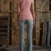 Denim broek met oogjes en lage taille