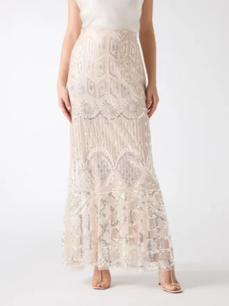 Rok met kristallen borduursels