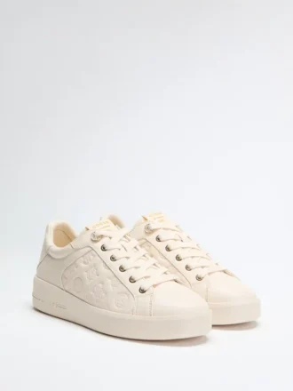 Ronii lage sneakers met pioenroos in reliëf