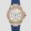Roségoudkleurig en blauw multifunctioneel horloge Roségoudkleurig en blauw multifunctioneel horloge