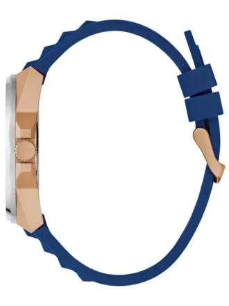Roségoudkleurig en blauw multifunctioneel horloge