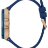 Roségoudkleurig en blauw multifunctioneel horloge Roségoudkleurig en blauw multifunctioneel horloge