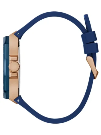 Roségoudkleurig en blauw multifunctioneel horloge