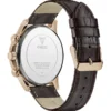 Roségoudkleurig en bruin lederen multifunctioneel horloge Roségoudkleurig en bruin lederen multifunctioneel horloge