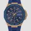 Roségoudkleurig siliconen chronograafhorloge