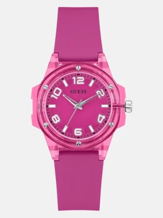 Roze analoog siliconenhorloge