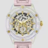 Roze en wit multifunctioneel siliconenhorloge
