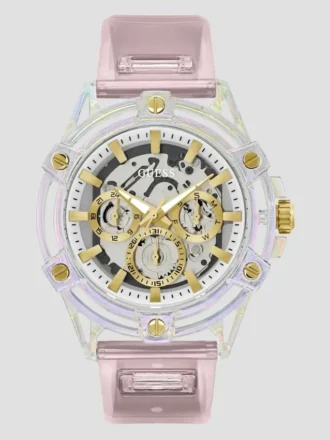 Roze en wit multifunctioneel siliconenhorloge