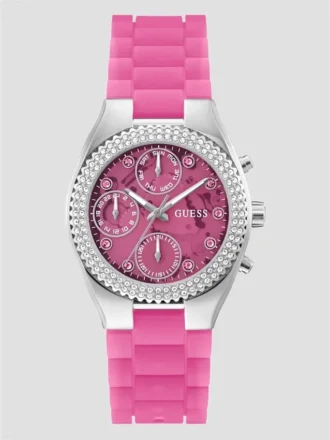 Roze en zilverkleurig multifunctioneel horloge