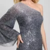 Samantha-jurk met één schouder en pailletten Samantha-jurk met één schouder en pailletten