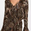 Sana Paisley-jurk met burnout-effect Sana Paisley-jurk met burnout-effect
