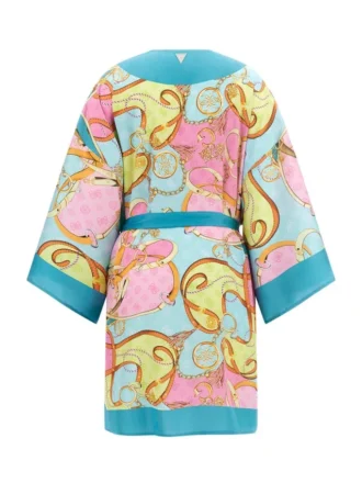 Satijnen kimono met ceintuur
