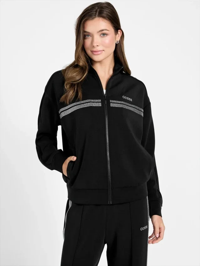 Scuba-sweatshirt met strass Scuba-sweatshirt met strass