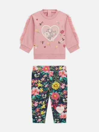 Set met sweatshirt en bloemenbroek (0-24 maanden)