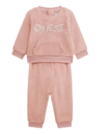 Set met sweatshirt en broek van imitatiebont (0-24 maanden)