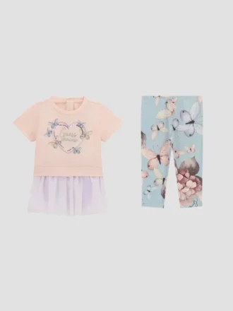 Set met vlinder-T-shirt en legging (0-24 maanden)
