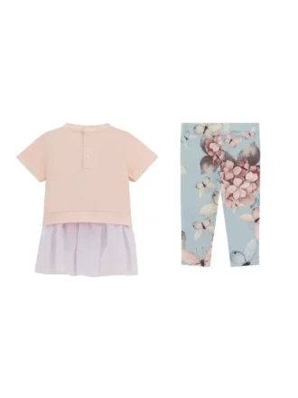 Set met vlinder-T-shirt en legging (0-24 maanden)