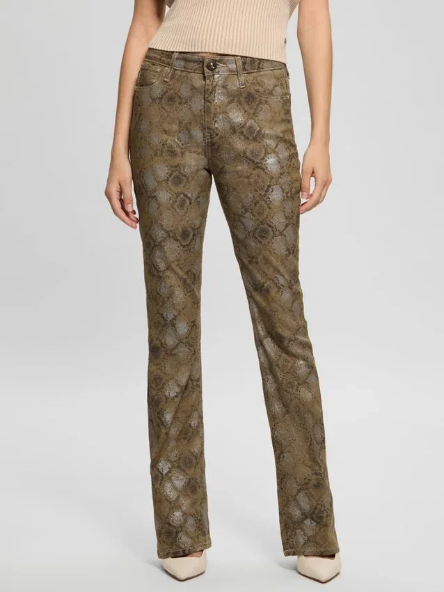 Sexy flared jeans met pythonprint Sexy flared jeans met pythonprint
