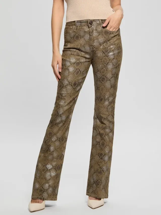 Sexy flared jeans met pythonprint Sexy flared jeans met pythonprint