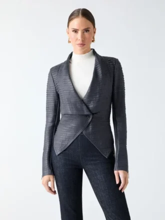 Shayna Drape leren jas