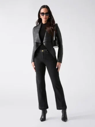 Shayna Drape leren jas