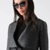 Shayna Drape leren jas Shayna Drape leren jas