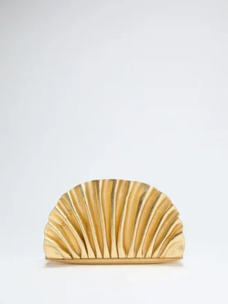 Shelly metallic leren clutch