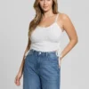 Shirr Eyelash Cami met trekkoord
