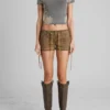 Shorts van gewassen canvas