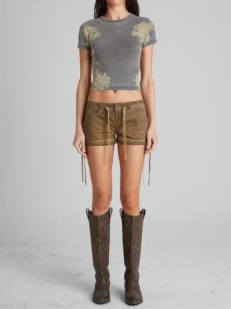 Shorts van gewassen canvas
