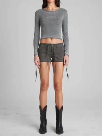 Shorts van gewassen canvas