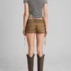 Shorts van gewassen canvas