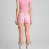 Shorts van gewassen canvas