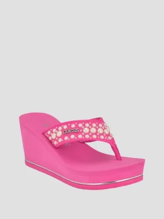 Silus parel Sandalen met sleehak