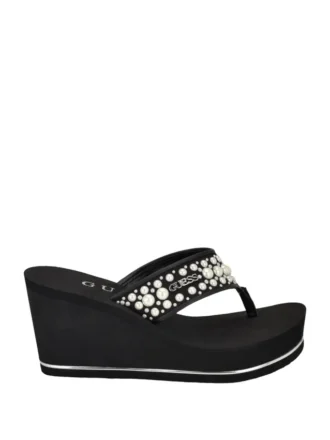 Silus parel Sandalen met sleehak