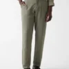Slanke broek van linnenmix