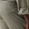 Slanke broek van linnenmix