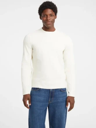 Slanke T-shirt met gemêleerde ribboord