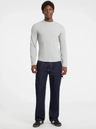Slanke T-shirt met gemêleerde ribboord