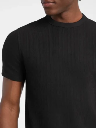 Slanke T-shirt met gemêleerde ribboord