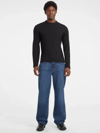 Slanke T-shirt met gemêleerde ribboord