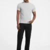 Slanke T-shirt met gemêleerde ribboord